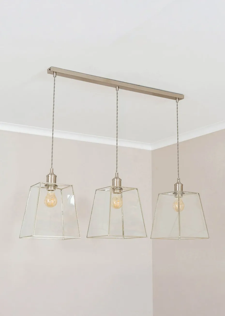 ValueLights Susie Glass Lantern Lamp Shade 3 Drop Diner Ceiling Pendant Light