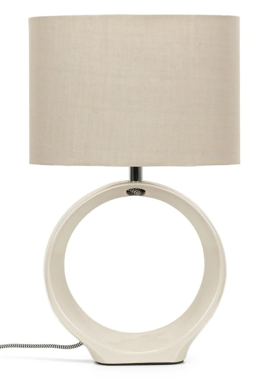 ValueLights Tia Natural Ceramic Table Lamp (41cm x 24.5cm x 15.5cm)