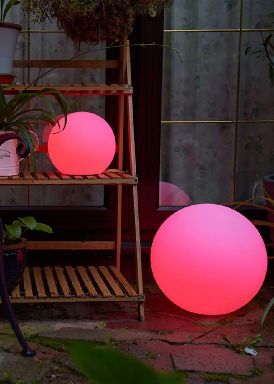 ValueLights Toka IP44 Colour Changing Rechargeable Garden Ball Light with Remote Control (40cm)