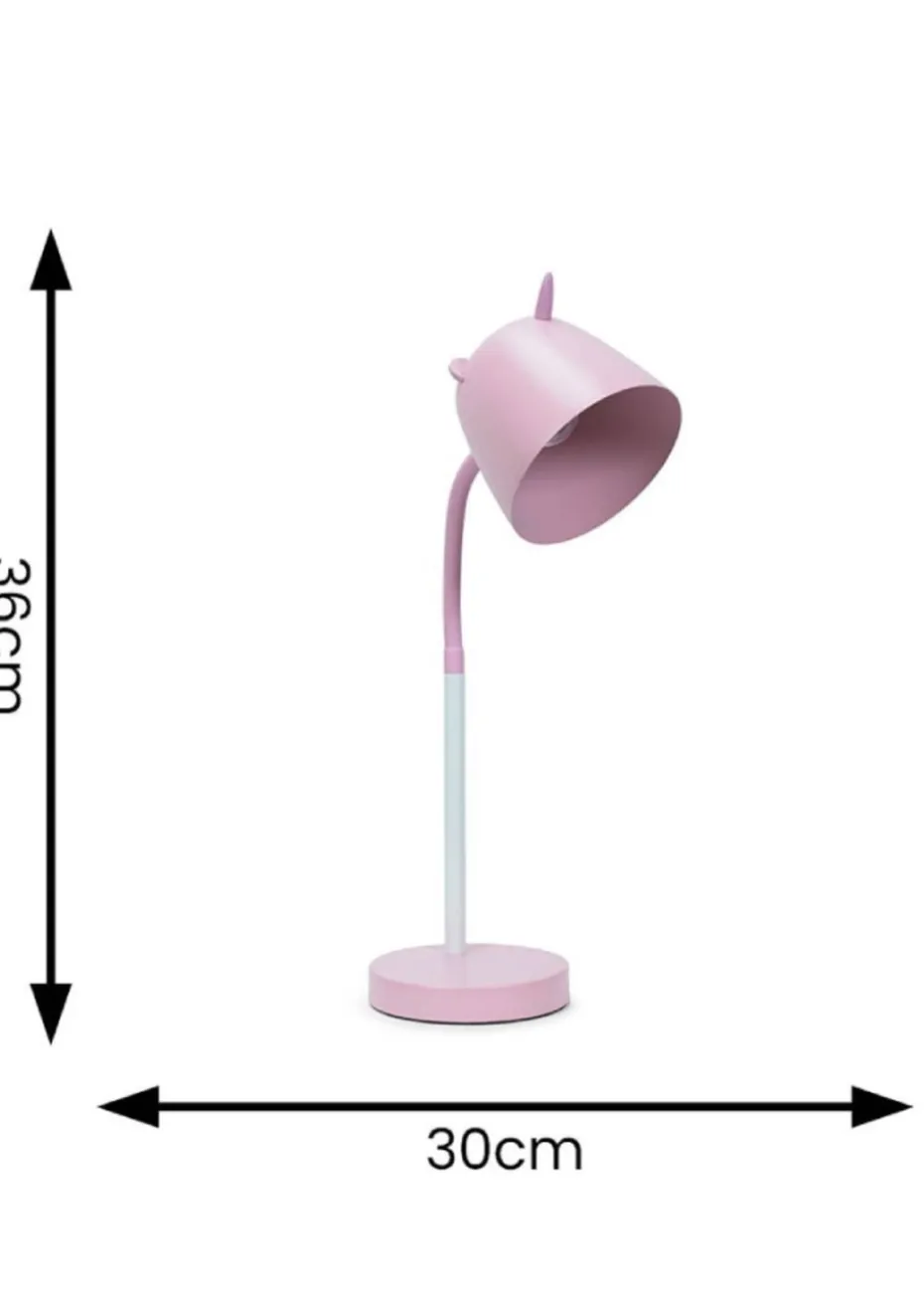 ValueLights Unicorn Painted Pink Table Lamp