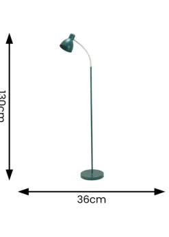 ValueLights Woody Blue Floor Lamp with Blue Tapered Shade (130cm x 36cm x 22cm)