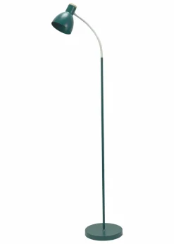 ValueLights Woody Blue Floor Lamp with Blue Tapered Shade (130cm x 36cm x 22cm)