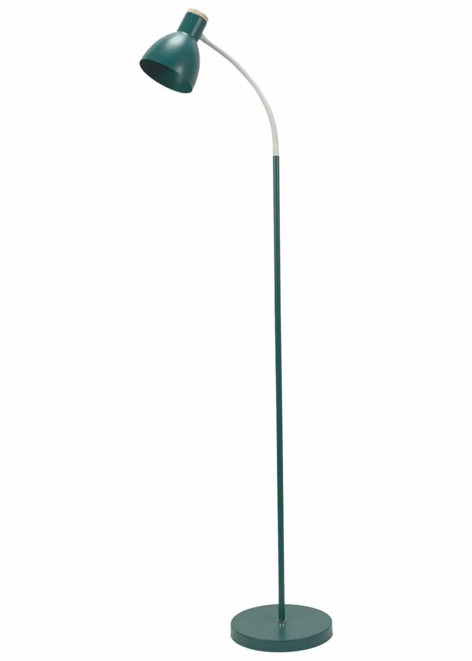 ValueLights Woody Blue Floor Lamp with Blue Tapered Shade (130cm x 36cm x 22cm)