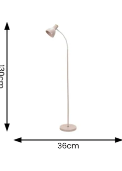 ValueLights Woody Pink Floor Lamp with Pink Tapered Shade (130cm x 36cm x 22cm)