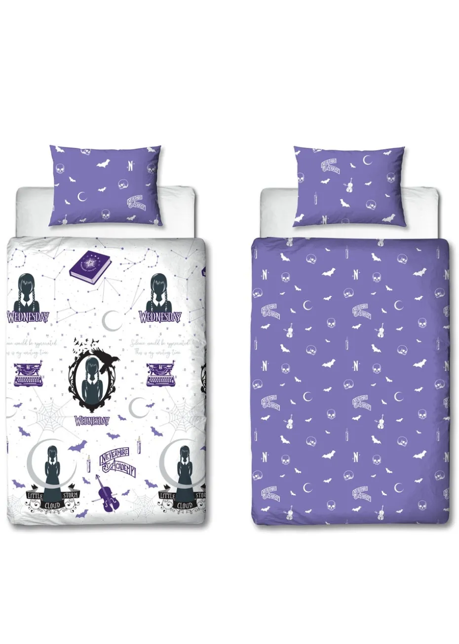 Wednesday Reversible Brushed Microfiber Duvet Cover Set