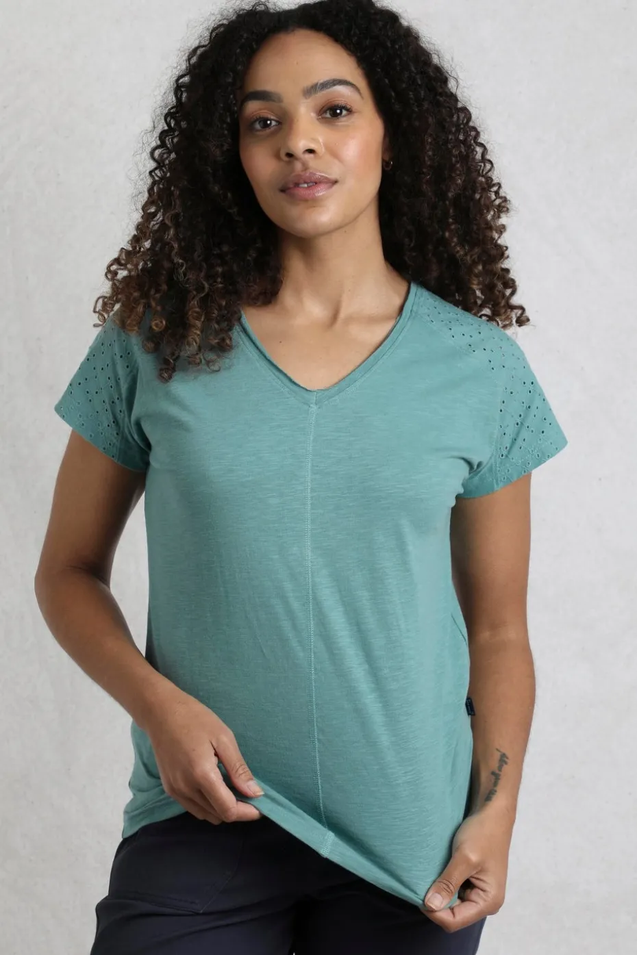 Weird Fish Blue Pernille Cutaway T-Shirt