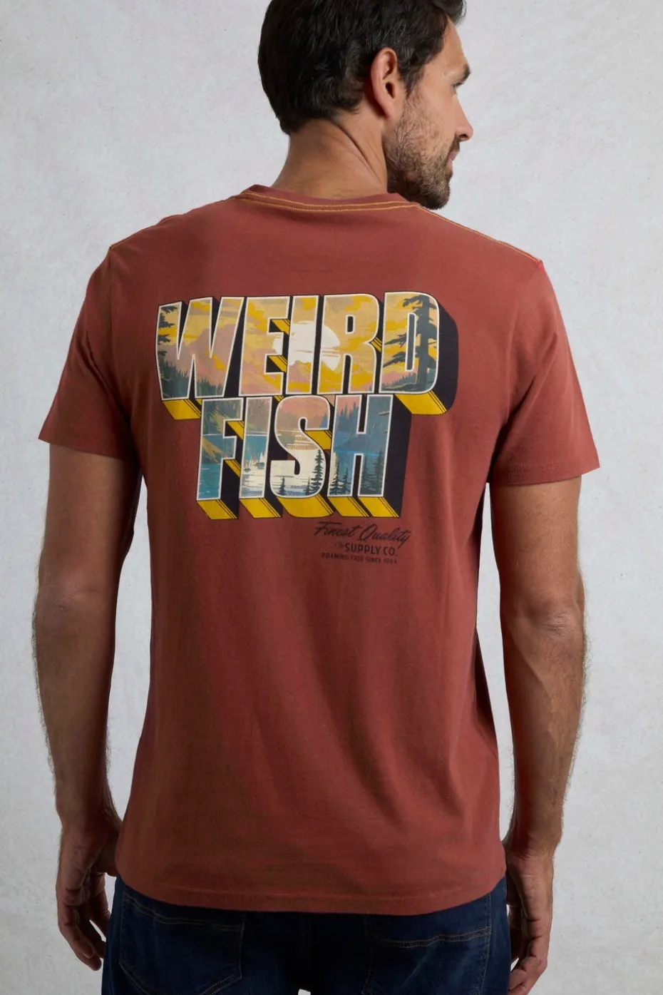 Weird Fish Burnt Orange Wild Life Back Print Graphic T-Shirt