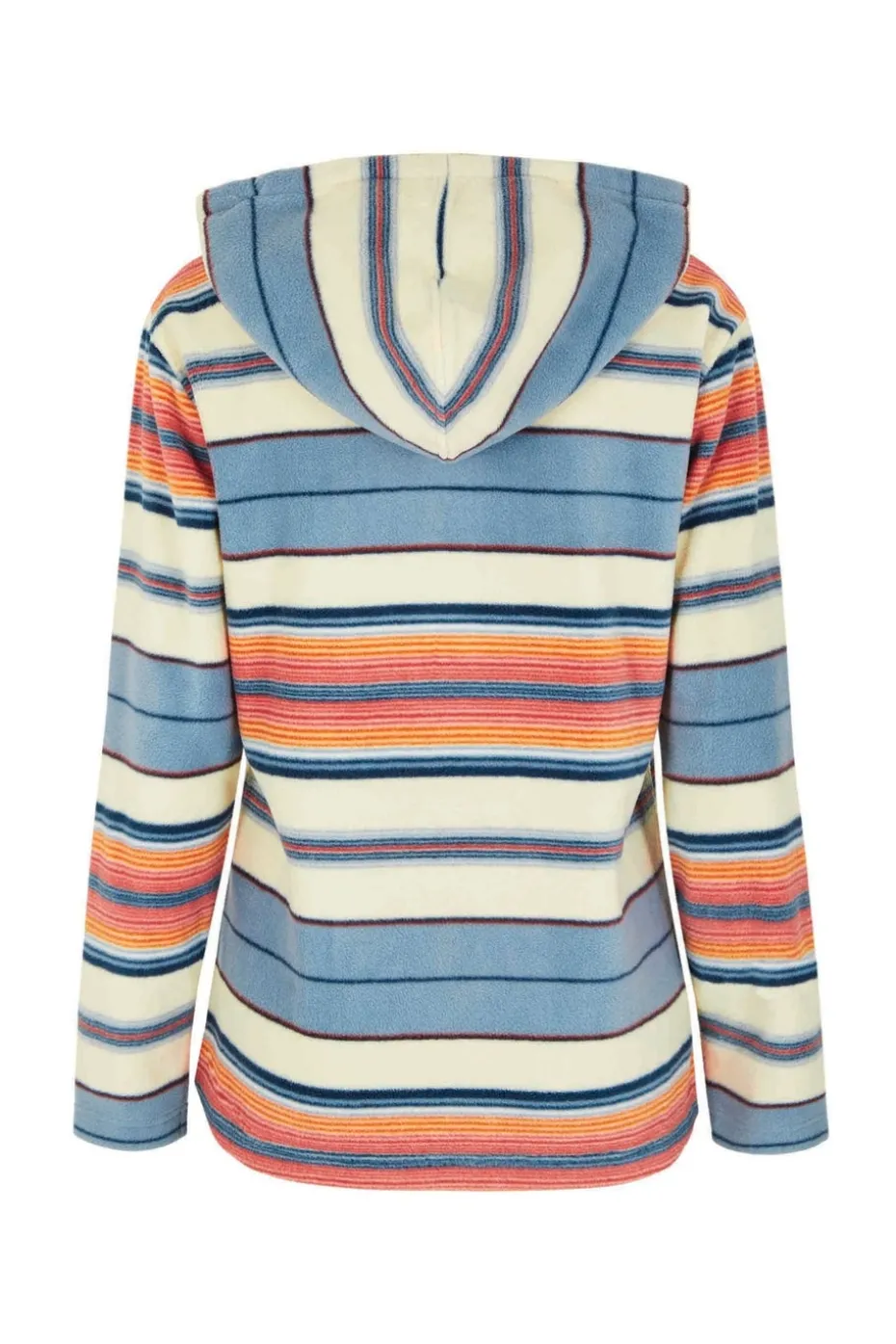 Weird Fish Cream Lana 1/4 Zip Stripe Microfleece Hoodie