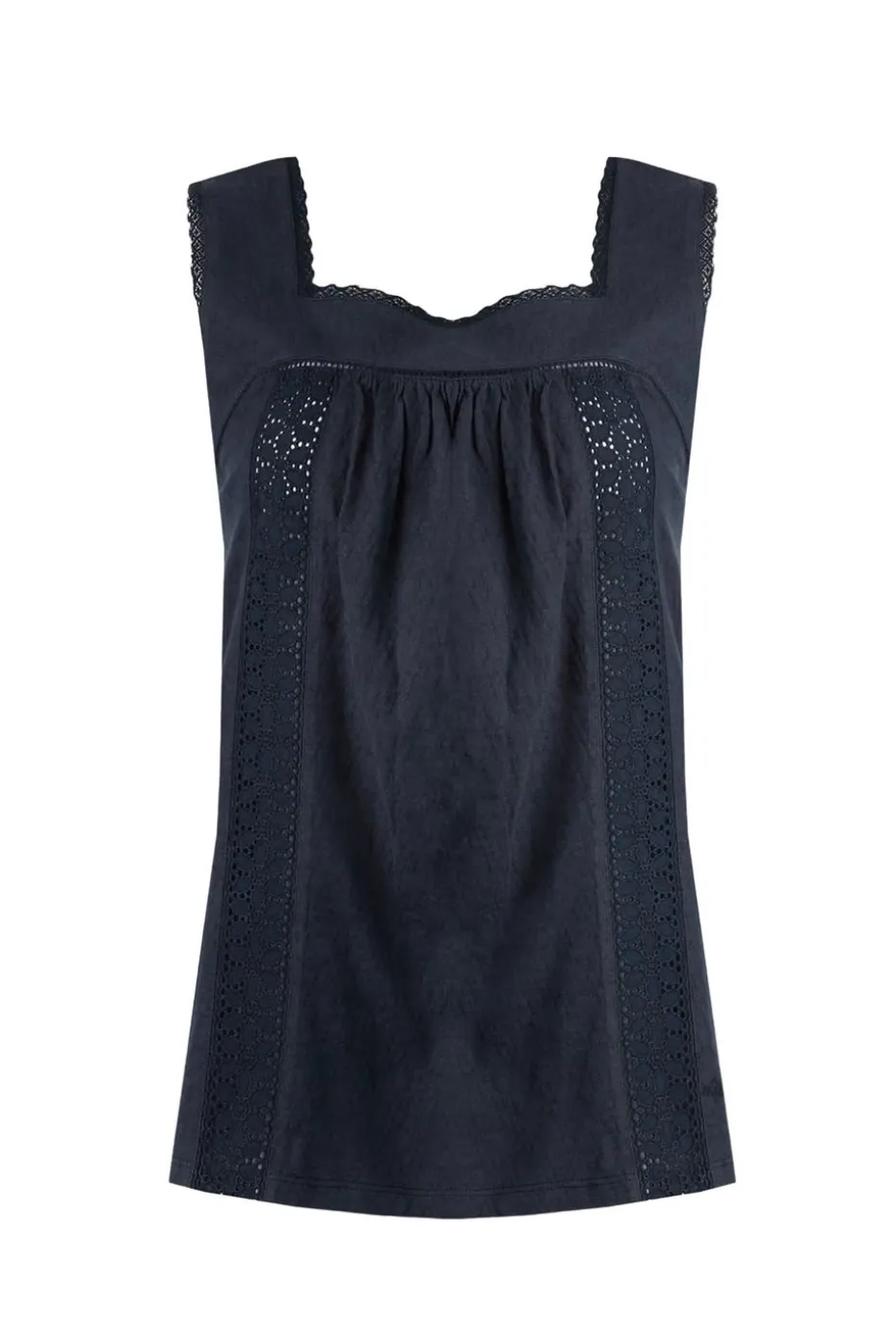 Weird Fish Navy Chelle Jersey Square Neck Vest