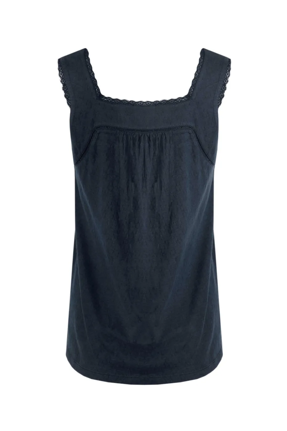 Weird Fish Navy Chelle Jersey Square Neck Vest