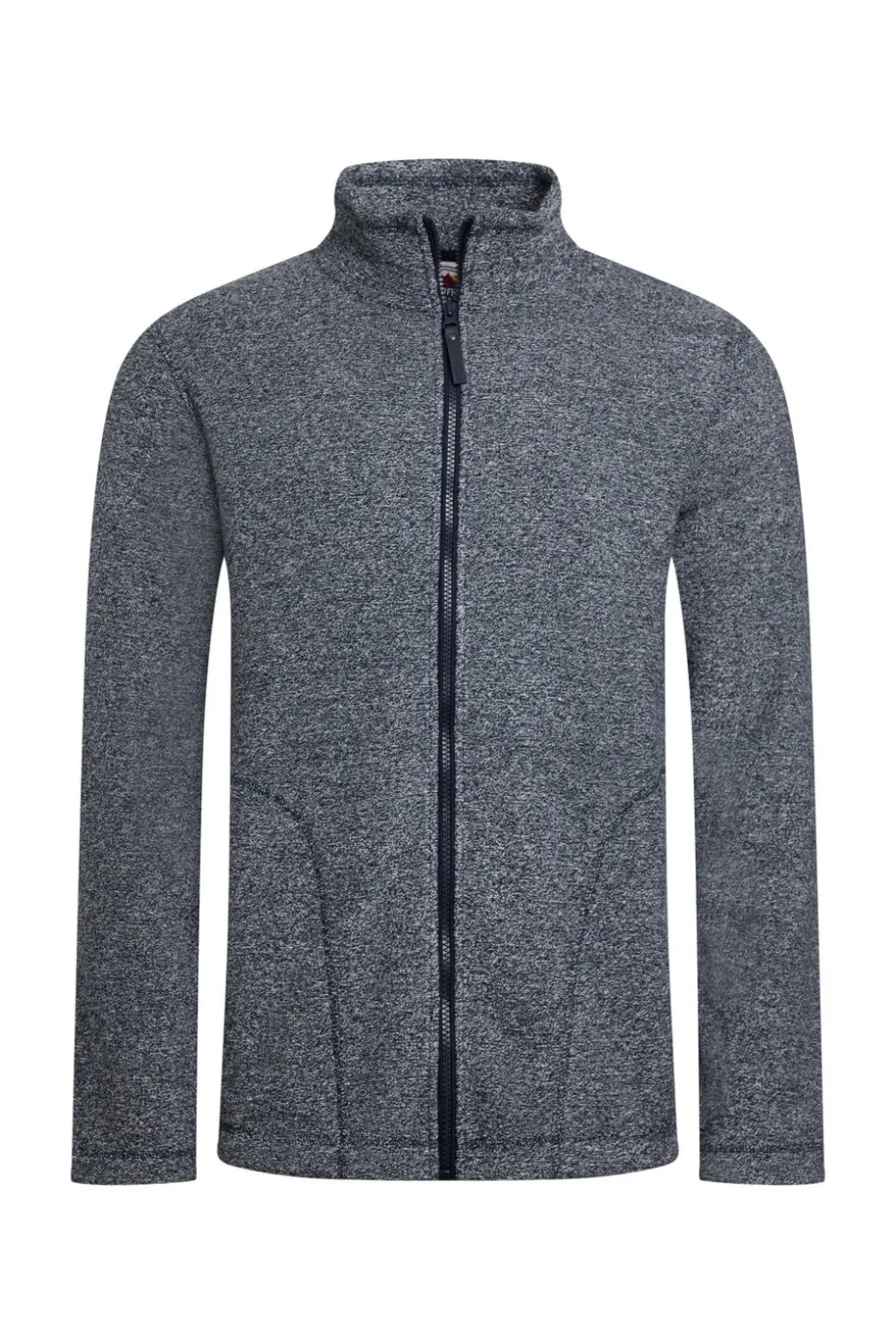 Weird Fish Navy Thames Full Zip Snow Marl Fleece