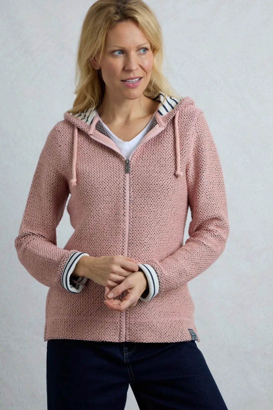 Weird Fish Pink Chicoa Full Zip Macaroni Hoodie