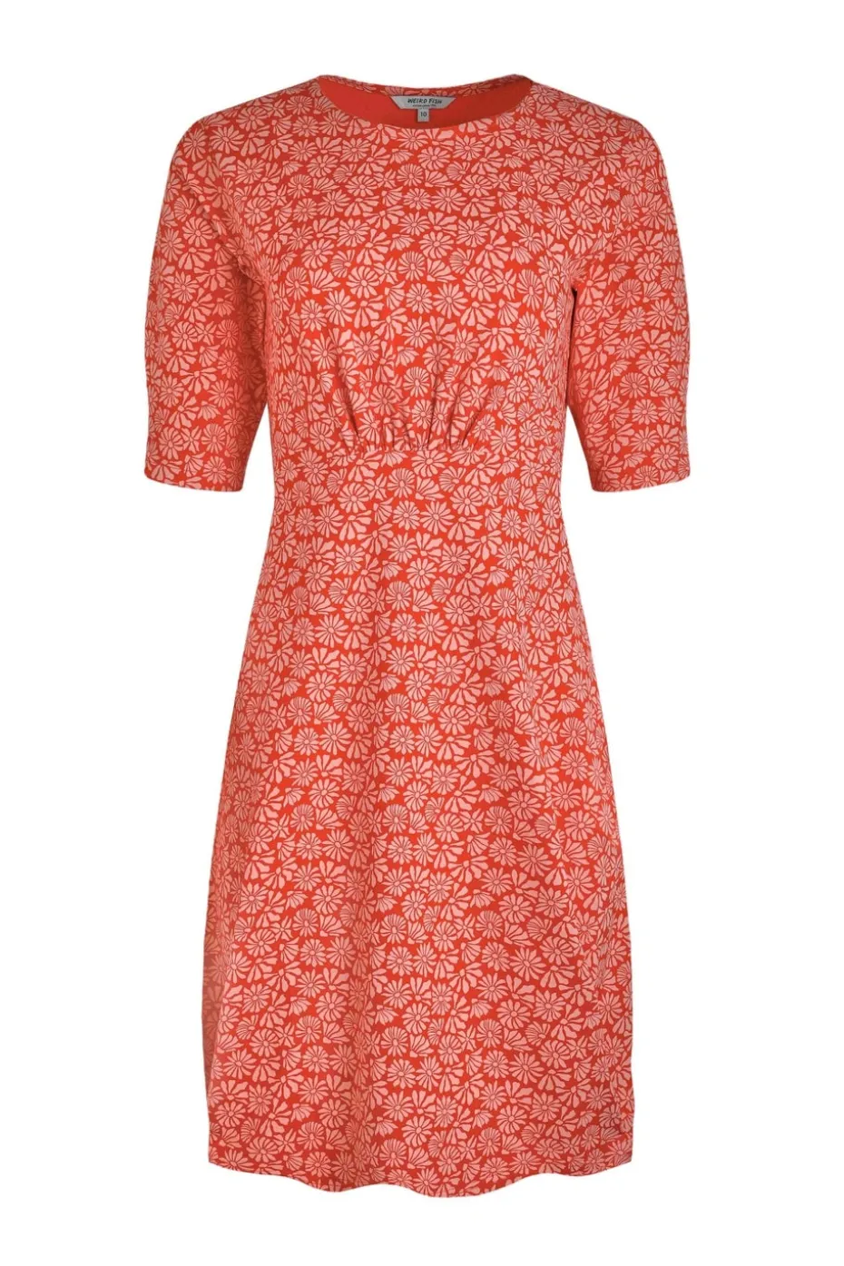 Weird Fish Red Cassandra Jersey Swing Dress
