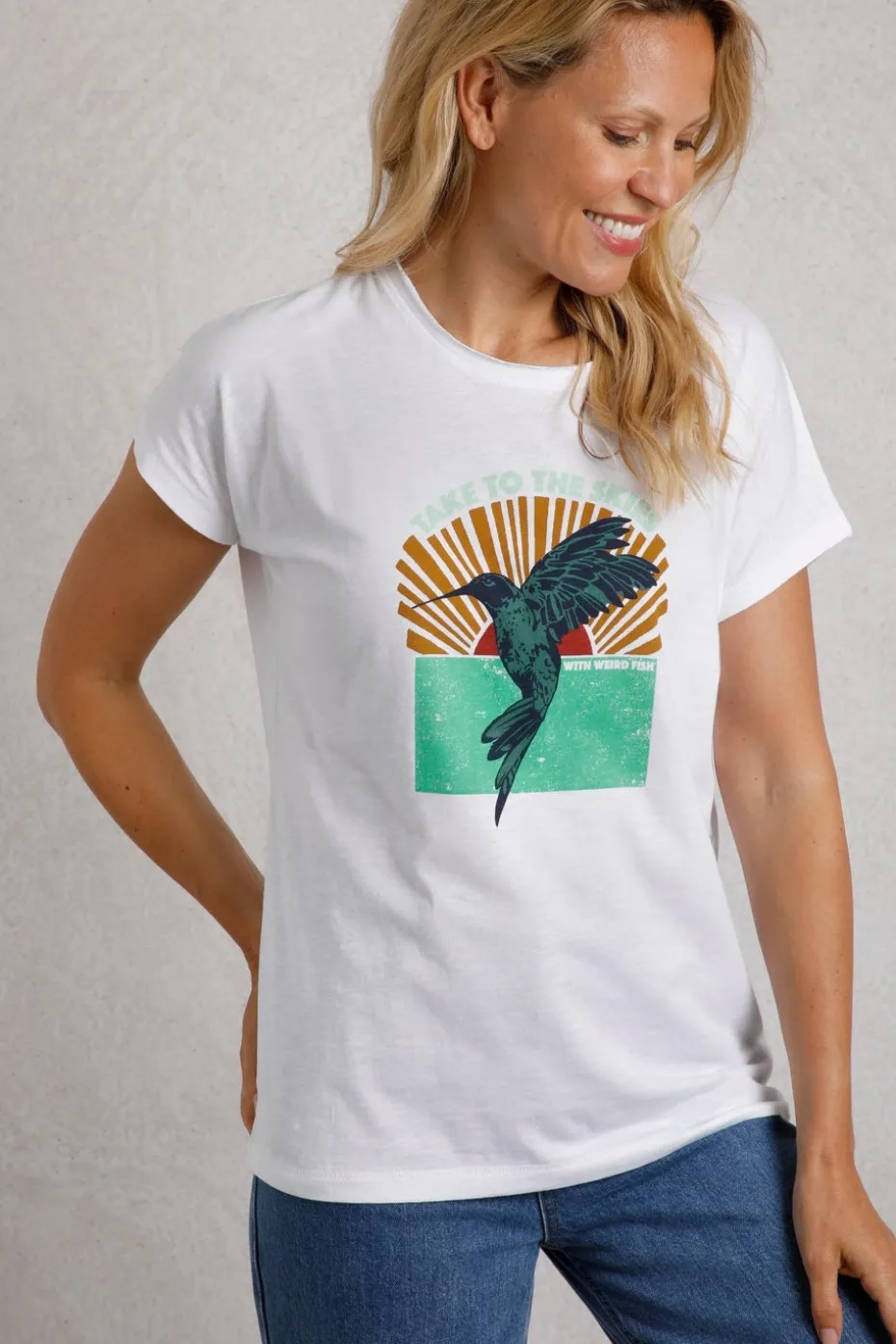 Weird Fish White Fly Free Slub Graphic T-Shirt