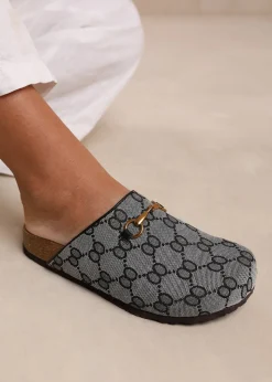 Where's That From Dublin Grey Open Back Slip On Loafers