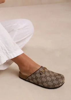 Where's That From Dublin Brown Open Back Slip On Loafers
