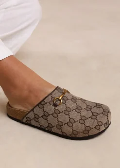 Where's That From Dublin Brown Open Back Slip On Loafers