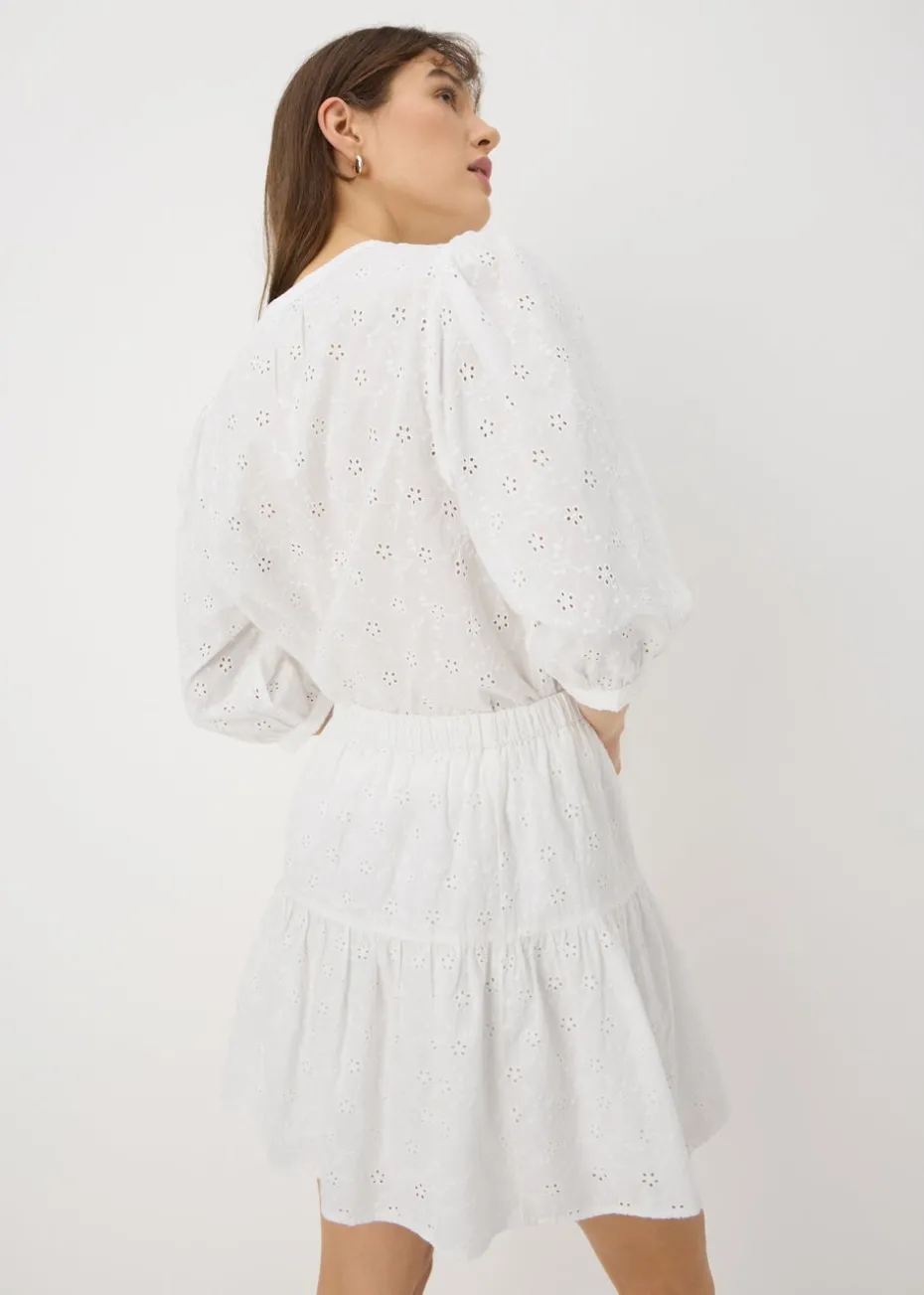 White Broderie Mini Skirt