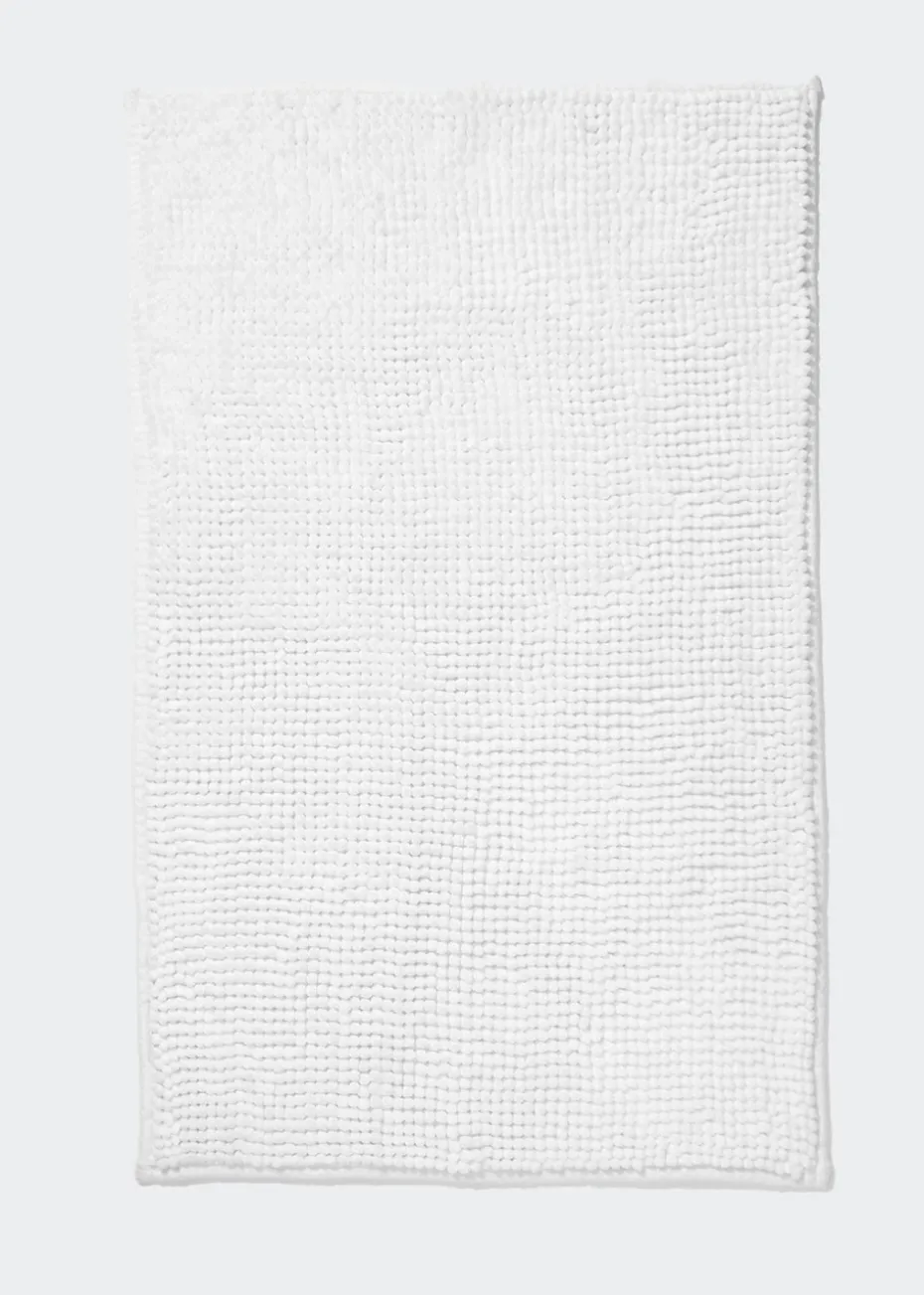 White Chenille Bath Mat (45cm x 75cm)