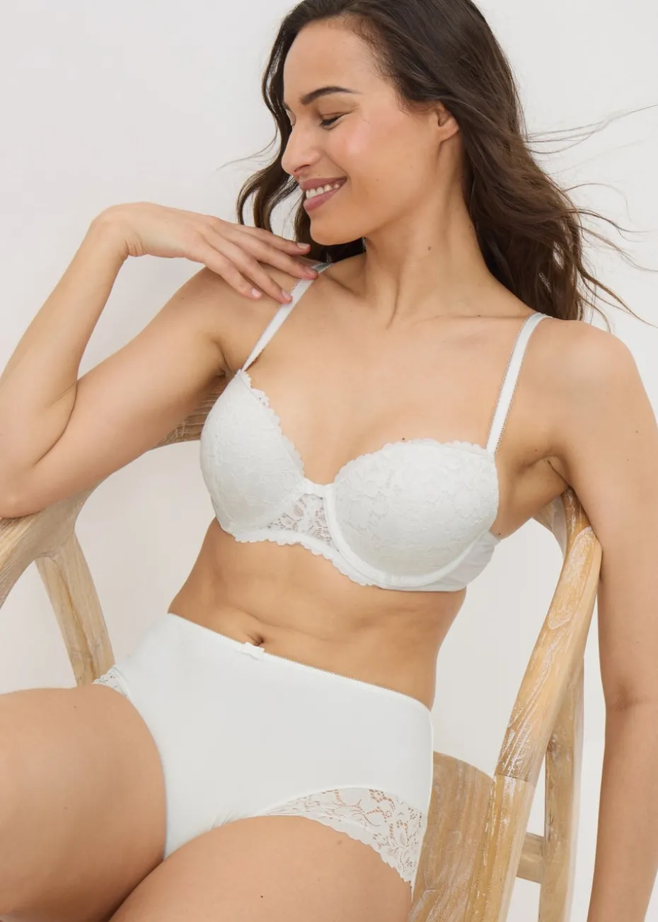 White Lace Detail Midi Knickers