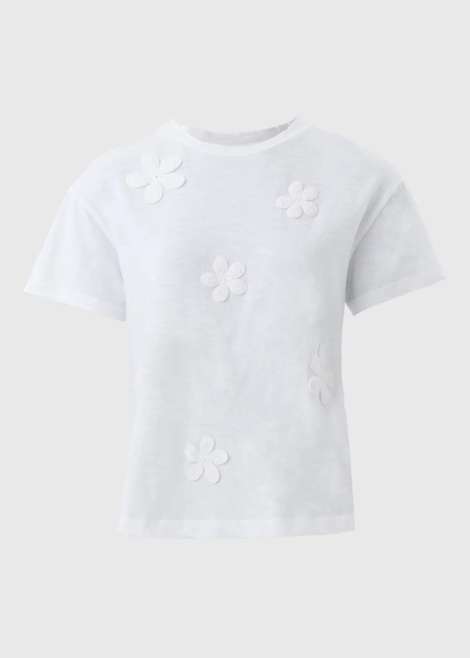 White Lace Flower T-Shirt
