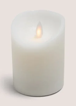 White LED Large Pillar Candle