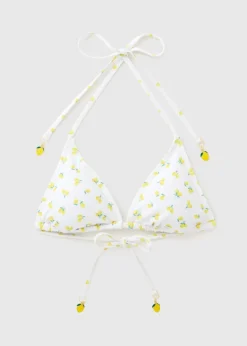 White Lemon Triangle Bikini Top
