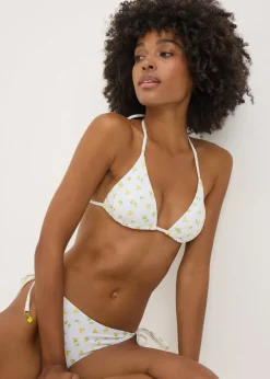 White Lemon Triangle Bikini Top