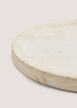 White Marble Effect Candle Plate
