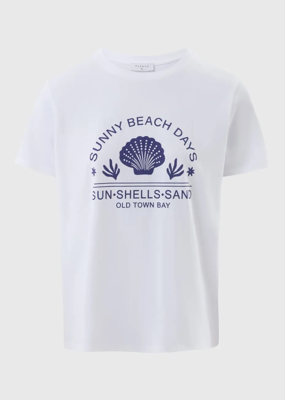 White Shell Graphic T-Shirt
