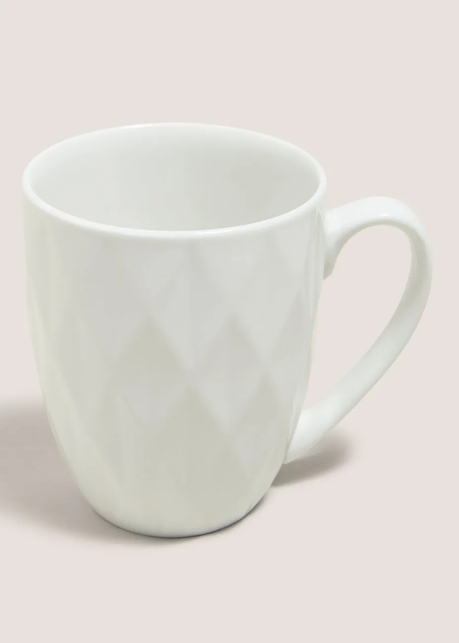White Textured Side Bowl