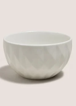 White Textured Side Bowl