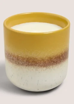 Yellow Reactive Glaze Candle