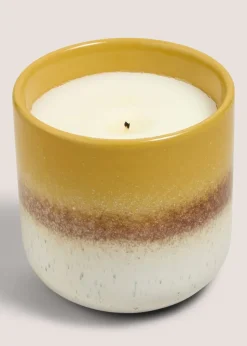 Yellow Reactive Glaze Candle