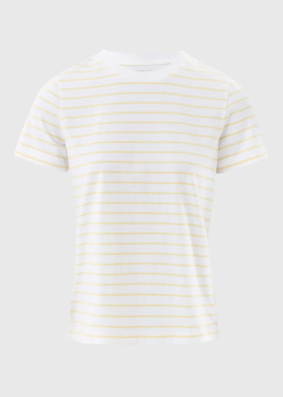 Yellow Stripe Crew Neck Top