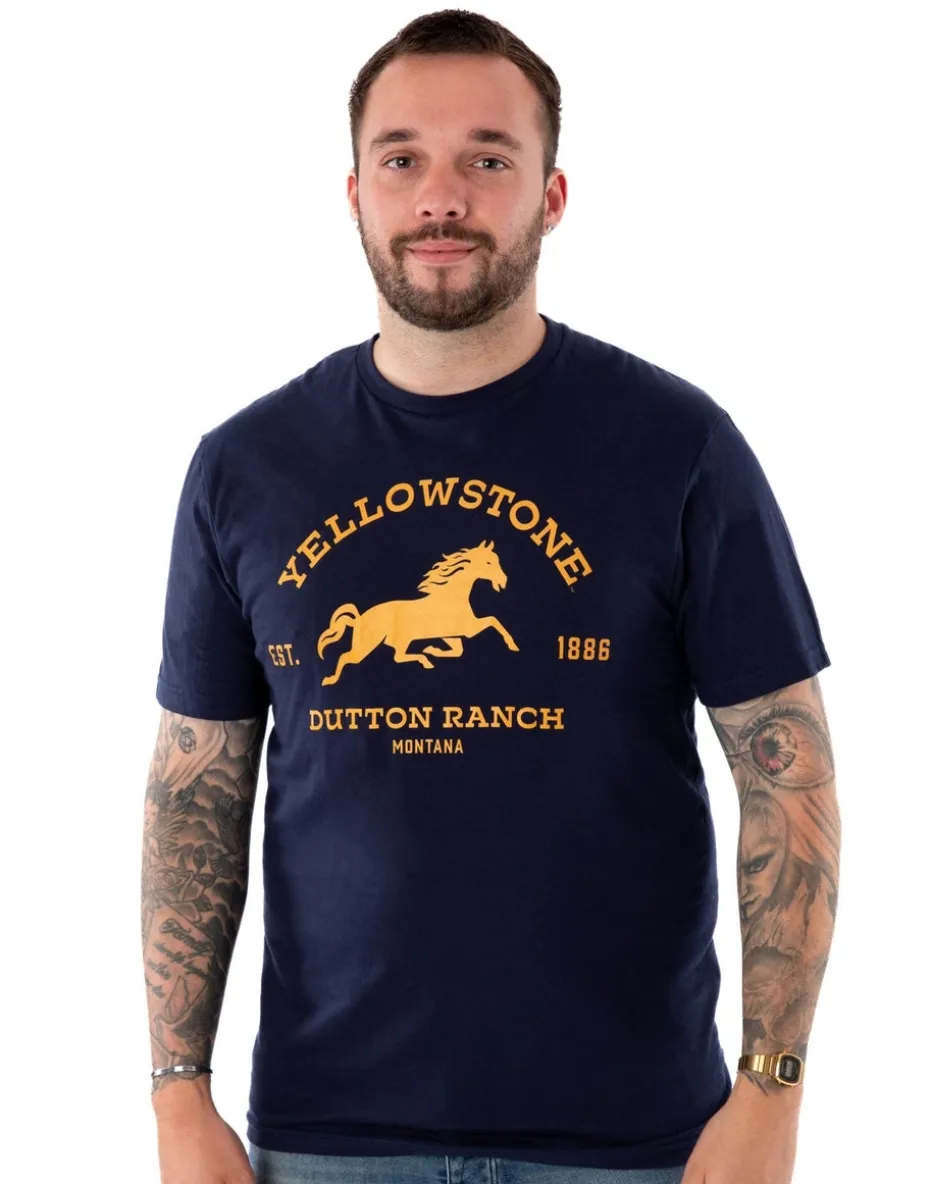 Yellowstone Blue Dutton Ranch Logo Short Sleeved T-Shirt
