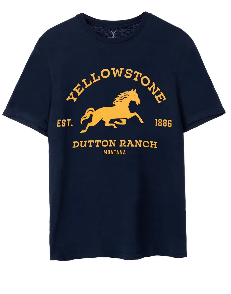 Yellowstone Blue Dutton Ranch Logo Short Sleeved T-Shirt
