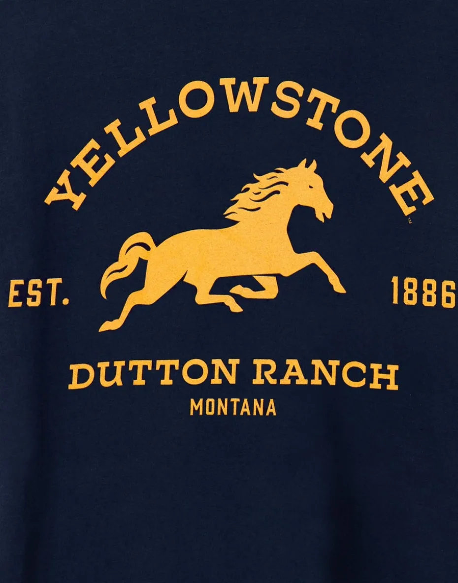 Yellowstone Blue Dutton Ranch Logo Short Sleeved T-Shirt