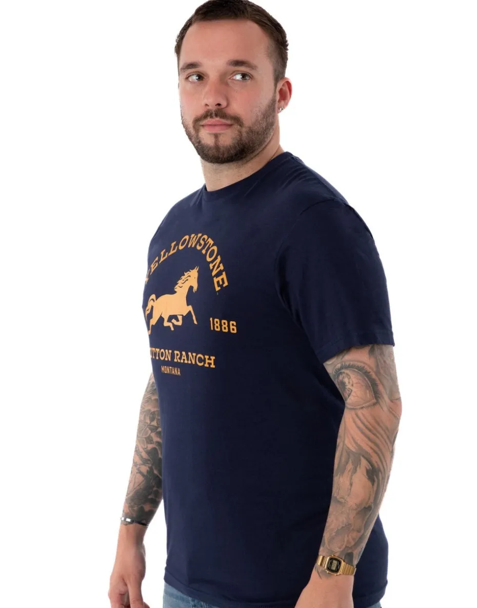 Yellowstone Blue Dutton Ranch Logo Short Sleeved T-Shirt