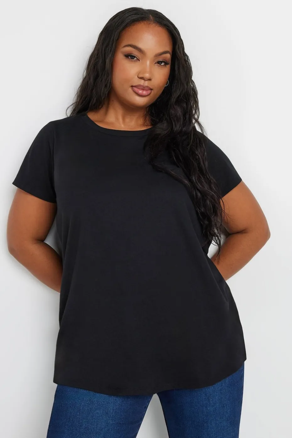 Yours 3 Pack Curve Navy Blue & Black Core T Shirts