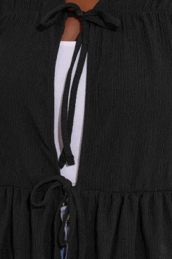 Yours Curve Black Bow Tie Front Top