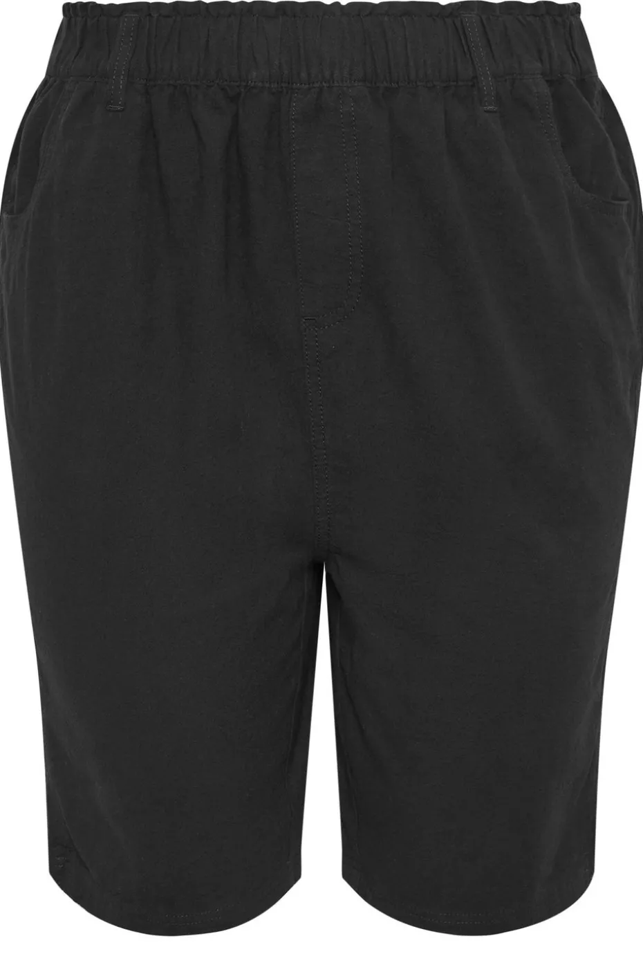 Yours Curve Black Elasticated Cool Cotton Shorts