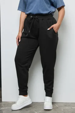 Yours Curve Black Elasticated Stretch Joggers
