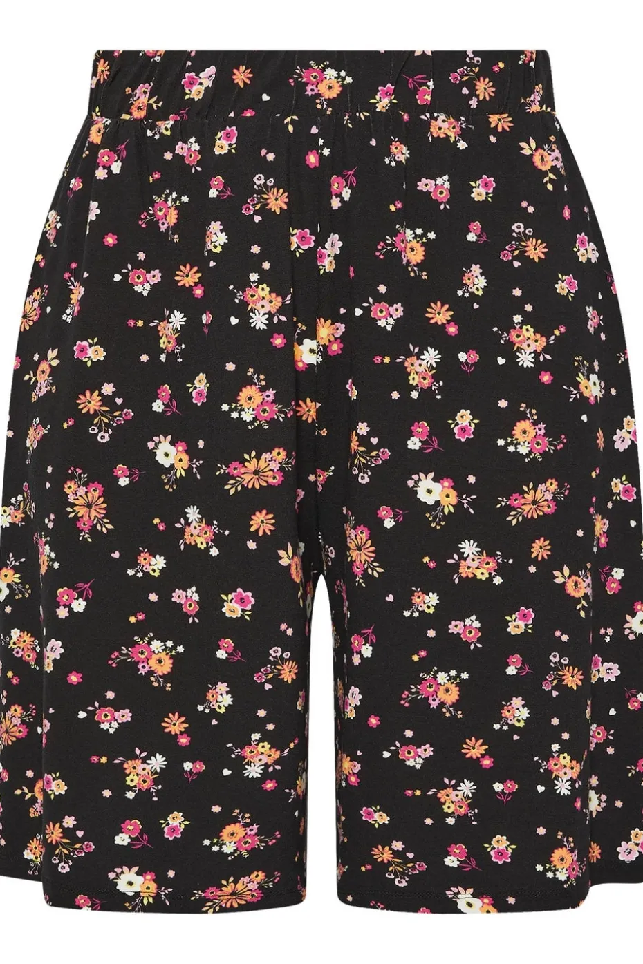 Yours Curve Black Floral Print Jersey Shorts