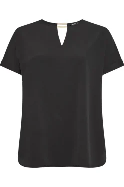 Yours Curve Black Notch Neck Blouse