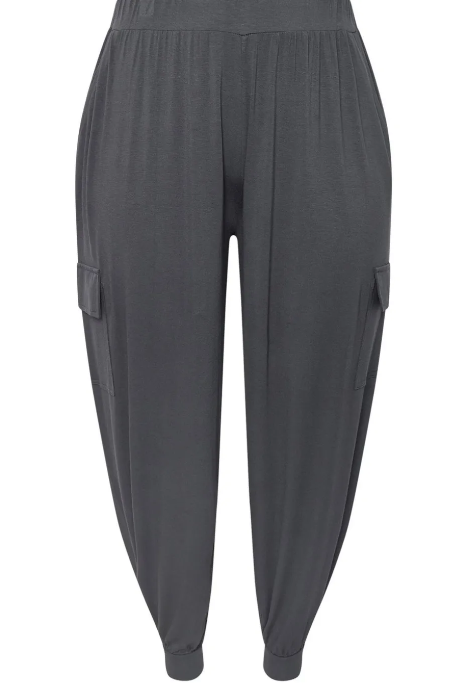 Yours Curve Charcoal Grey Cargo Harem Joggers