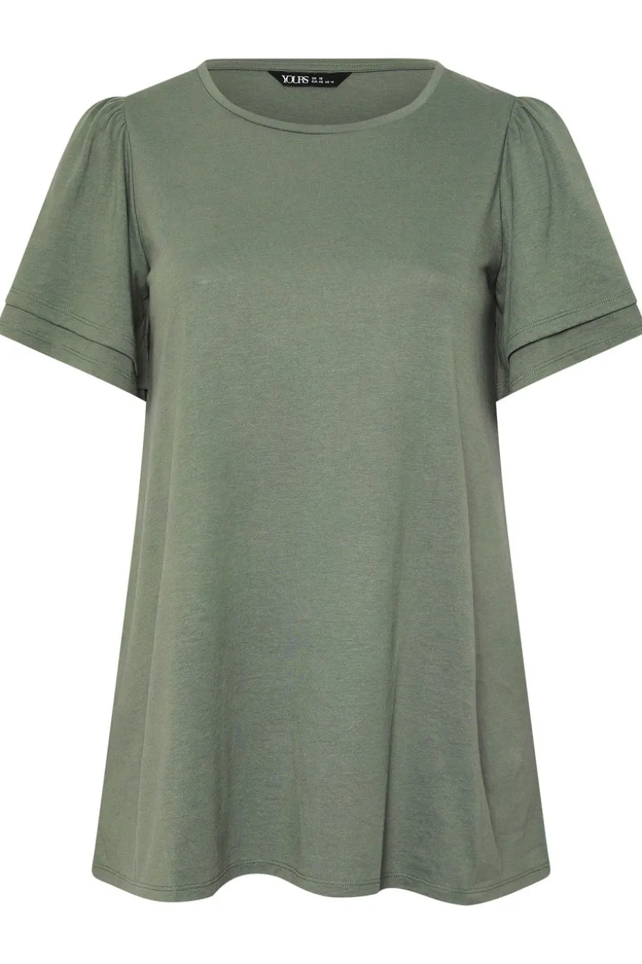 Yours Curve Grey Double Frill Angel Sleeve Top