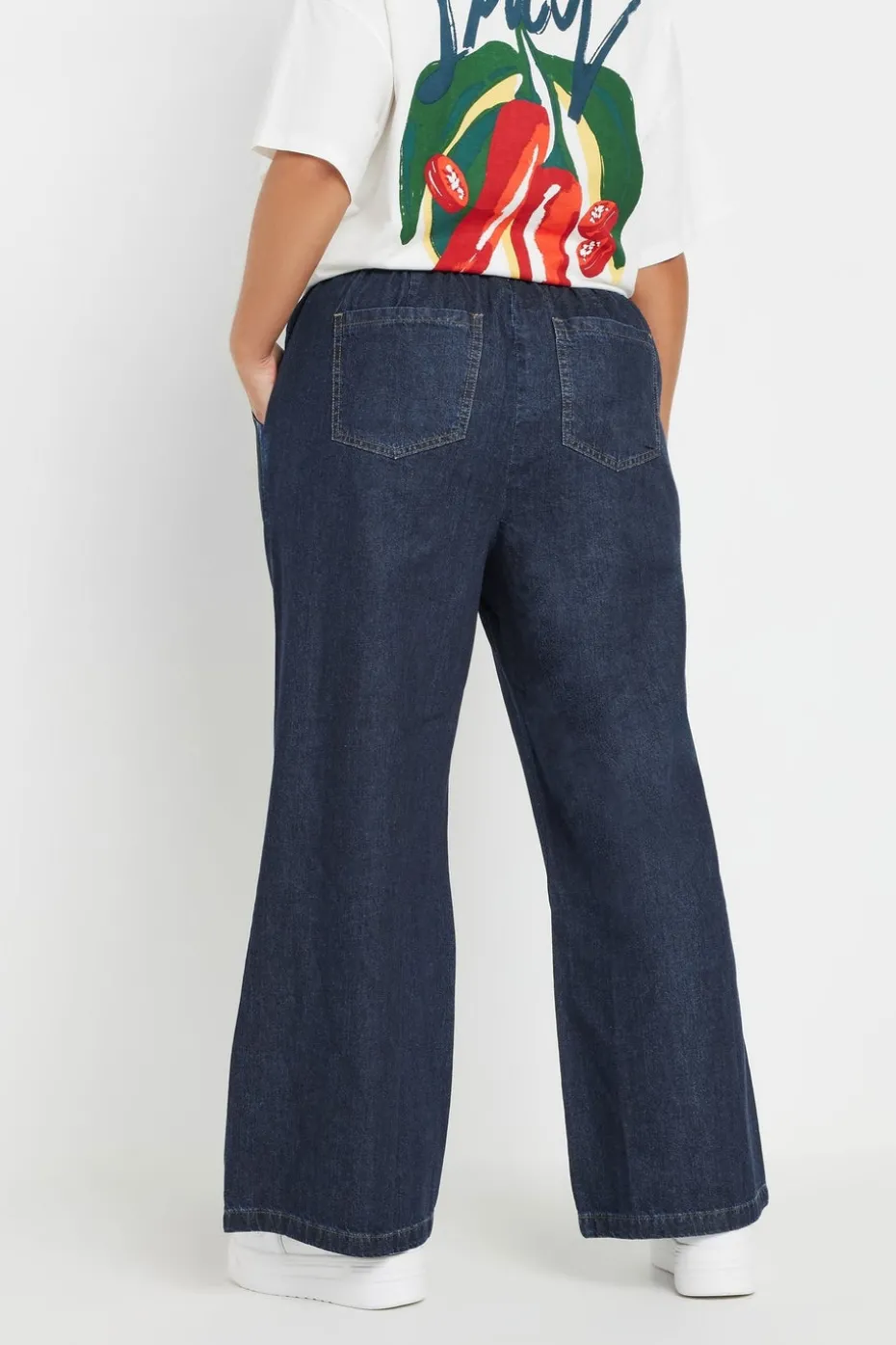 Yours Curve Indigo Blue Tie Detail Denim Jeans