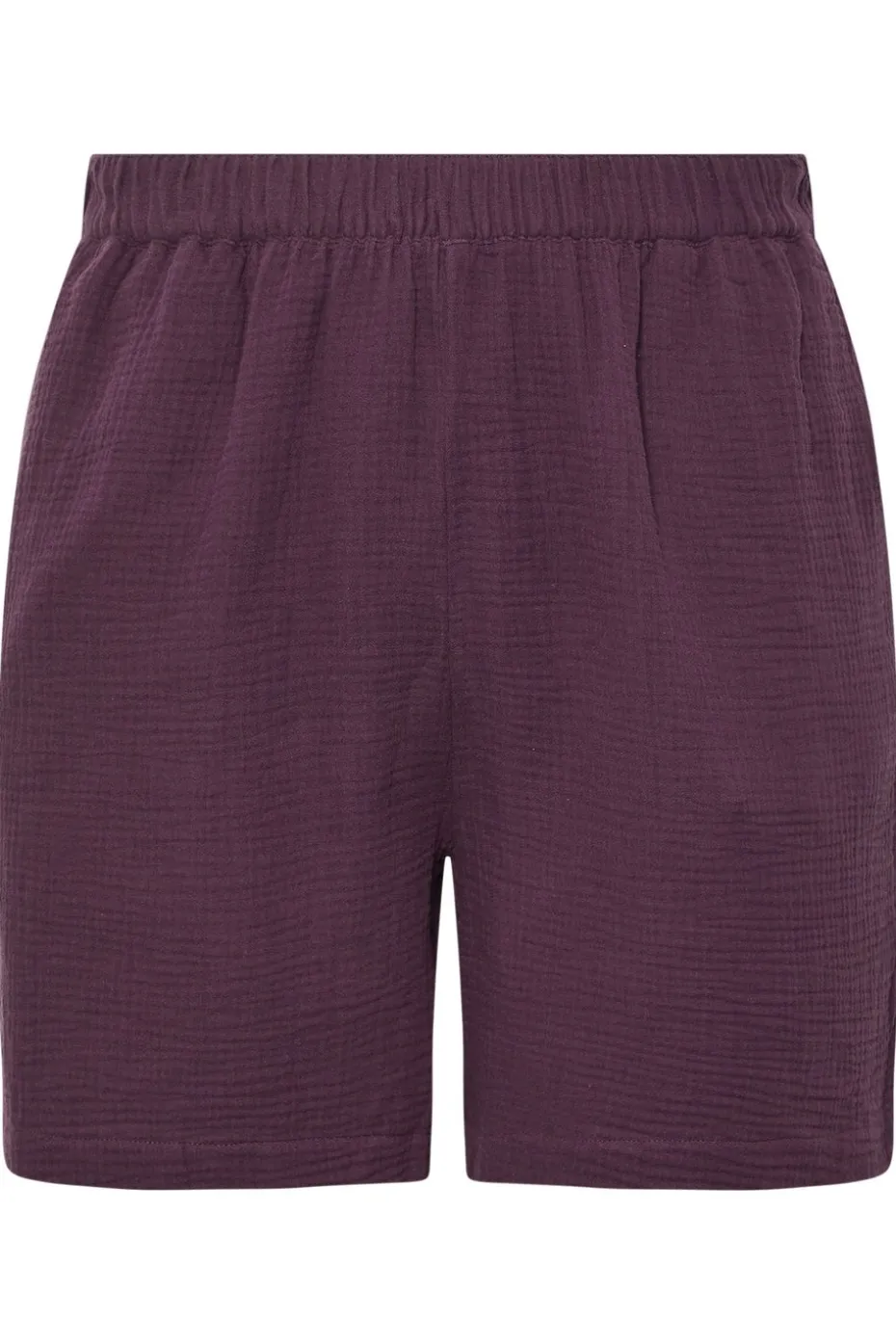 Yours Curve Purple Cotton Cheesecloth Shorts