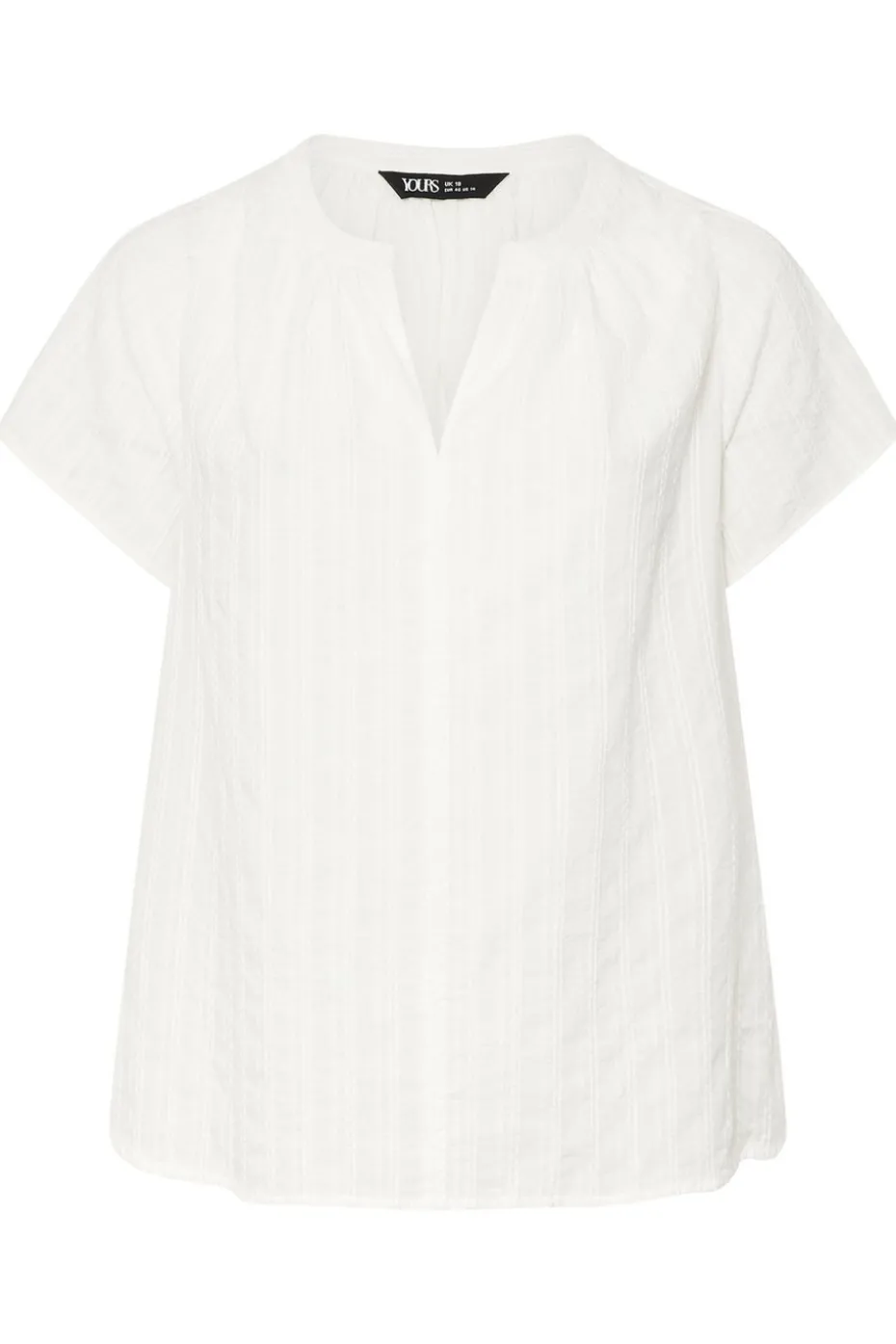Yours Curve White Short Sleeve Cotton Blouse